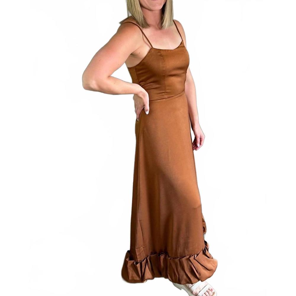 NEW CLOUD TEN polly puff dress in rust